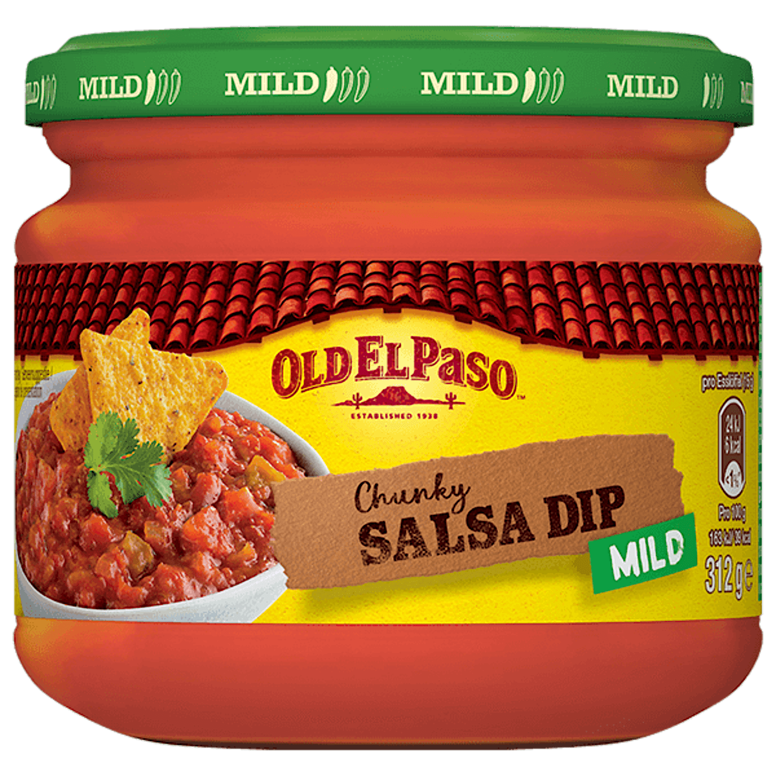 ein Glas Old El Paso Mild Chunky Salsa Dip, 312g